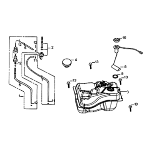 Réservoir de carburant/flotteur à essence Sym Symphony ST E3