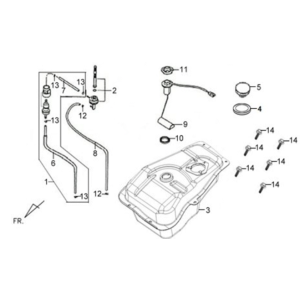 Réservoir de carburant/flotteur à essence Sym X'PRO 125
