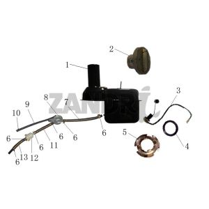 Réservoir d'essence BTC Grande Retro GT1 bleu crème métallisé