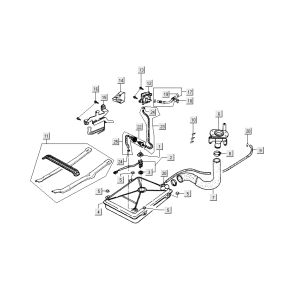 réservoir d'essence Kymco Dink LC 2 temps argent
