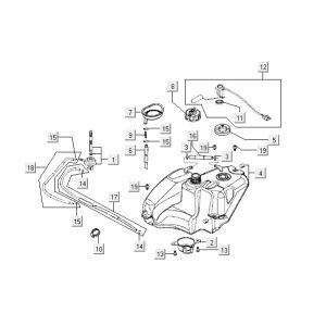 Réservoir de carburant Kymco Super9 2t lc o.m noir-rouge mat
