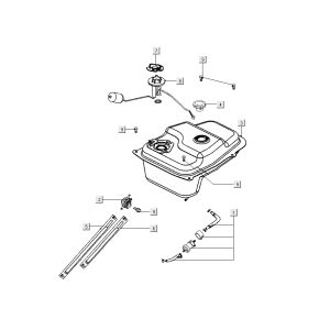 Réservoir de carburant Kymco Super 8 Street 4 temps rouge