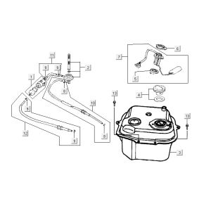 Réservoir de carburant Kymco Vitality 2t ac rouge