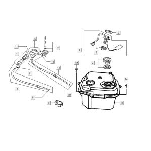 Réservoir de carburant Kymco Vitality 4t ac anthracite