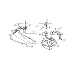 Réservoir de carburant Kymco ZX 2t ac argent-orange