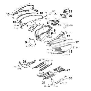 Beplating Peugeot Django 125 Allure E3 2014-2017 BLACKCURRANT (Q3)