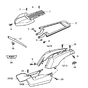 Placage Peugeot Fox rouge-Beplating-Peugeot-Fox-rood