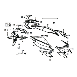 Sym Jet 14 125I E4 en placage blanc (WH-006)