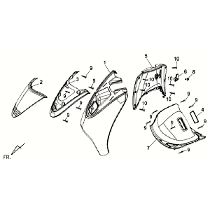 Placage avant Placage intérieur Sym Allo GT (BK007U S882U) noir argent