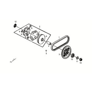 Beweegbare flens - v snaar Sym Crox 50 E3