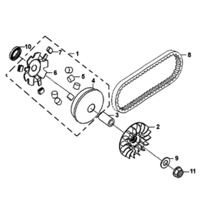 Beweegbare flens / v snaar Sym Orbit III 125I E4