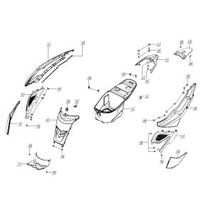 Body cover luggage box Kymco Super8 R E5 WIT
