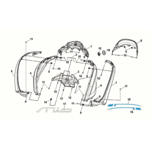 Housse de carrosserie Sym E-MIO Nardo Gray (GY-430C/BK-001C)