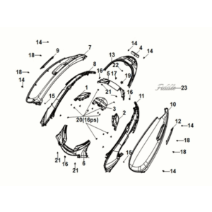 Body cover Sym Fiddle IV 125i AC CBS E5 2020-2021 WHITE (WH-8028P)