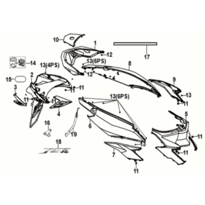 Body cover Sym Jet 14 125I LC E5 2021-2024 GRAY (GY-430C)