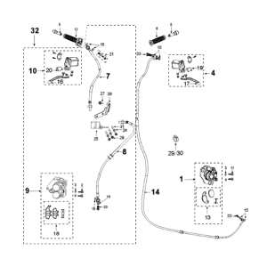 Braking system Peugeot Django 125 EFI E4 2018-2020