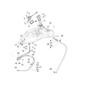 Réservoir d'essence Vespa Sprint 45km 4 temps 4 soupapes