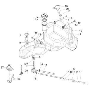 Réservoir d'essence Piaggio Zip 2000 2 temps AC