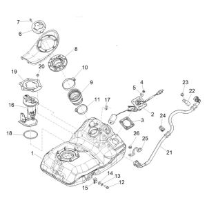Réserve de carburateur Piaggio Medley 125 ABS E5 2021-2022 (EMEA)