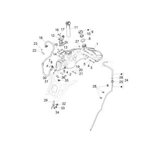 Réservoir de carburant Vespa GTS 125 4 temps IE ABS Euro4 2016-2018