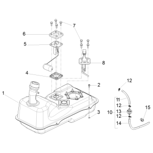 Réservoir de carburant Piaggio Fly 125 4 temps 3V IE E3