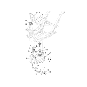 Réservoir de carburant Piaggio NRG Power DD 2007-2017