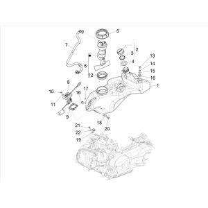 Réserve de carburateur pour Vespa Sprint 125 4T 3V IE ABS E5 2021 (EMEA)
