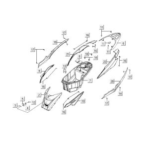 Boite Selle Kymco VP50 4t ac chêne métallisé