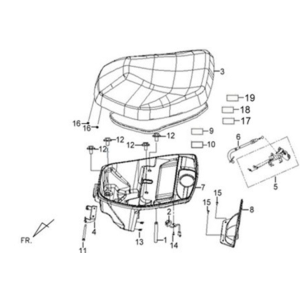 Selle Selle, boîte à casque/porte-casque Sym X'PRO 125