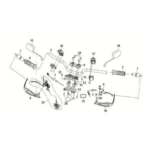 Cable - switch - handle lever Sym Crox 50 E5 WHITE (WH-8018P)