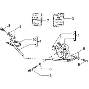 Pied à coulisse Piaggio Liberty 4 temps jusqu'en 2005