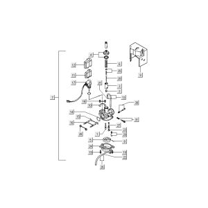 carburateur-starter Kymco Dink LC 2 temps argent