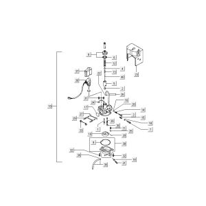 carburateur-starter Kymco Grand Dink 2 temps Argent