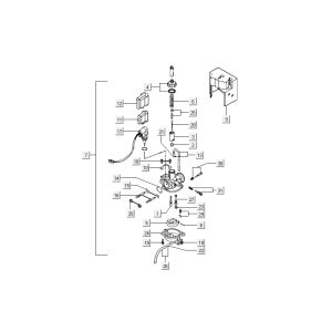 Carburateur - Starter Kymco Super9 ac o.m Sport Blue