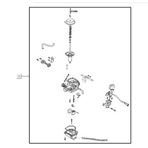 carburateur AGILITY 16+ 4T 125 Mat Métallique Bleu clair