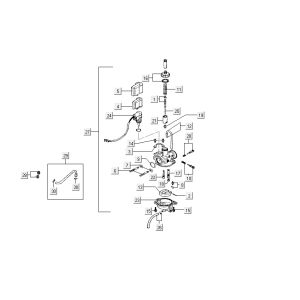 Carburateur Kymco Super9 2t lc o.m noir-rouge mat