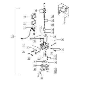 Carburateur Kymco Vitality 2T AC rouge