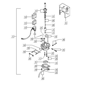 Carburateur Kymco Yup 2t ac argent