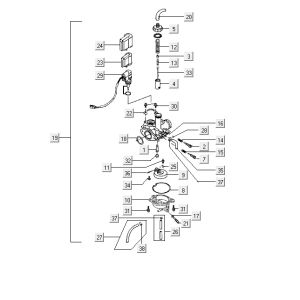 Carburateur Kymco ZX 2t ac argent-orange
