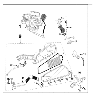 Carburateur Peugeot Ludix 14 noir
