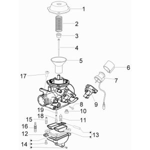 Pièces de carburateur Vespa Lx 45km 4 temps 4 soupapes
