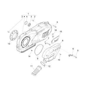 Couvercle de carter moteur pour Vespa Sprint 125 4T 3V IE ABS E5 2021 (EMEA)