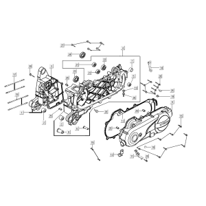 Cache carter moteur Kymco Agility Delivery 4 temps euro4 blanc