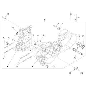Carter Vespa Sprint 45 km 4 temps 4 soupapes