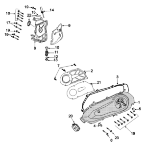 Carter deksel Peugeot Django 125 Allure E3 2014-2017