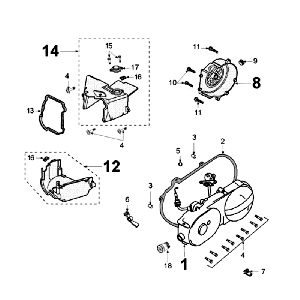 Couvercle de carter Peugeot Kisbee marron