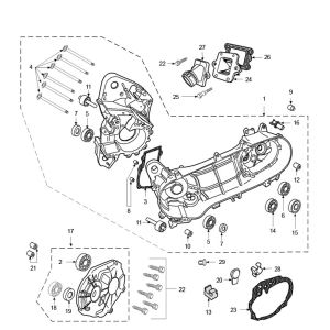 Carter moteur Peugeot Ludix pro 2 temps
