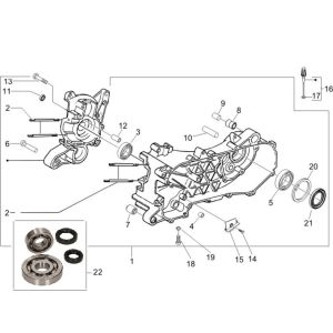 Carter moteur Piaggio Zip 2000 4 temps AC