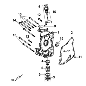 Carter droit/moteur de démarrage Sym Fiddle II 125S