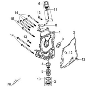Carter à droit/ démarrage du moteur Sym X'PRO 125